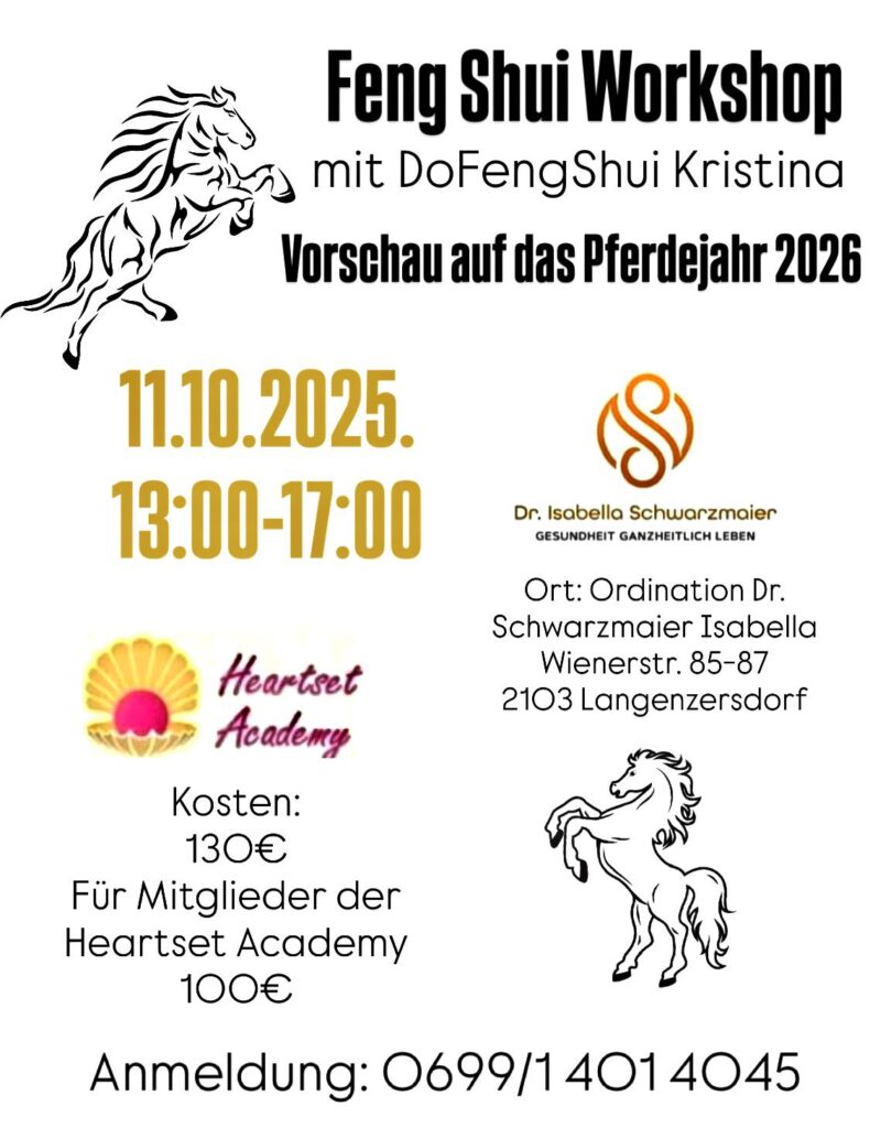 FengShuiWorkshop-11.10.2025 in der Praxis Gesundheit im Zentrum, Langenzersdorf